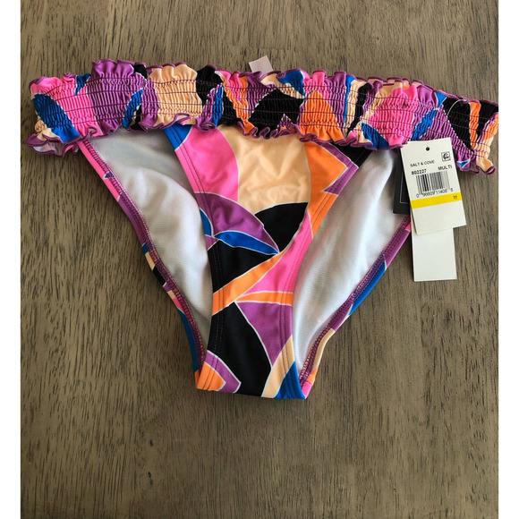 Salt & Cove Retro Print Smocked Hipster Bikini Bottom - L - Picture 2 of 6